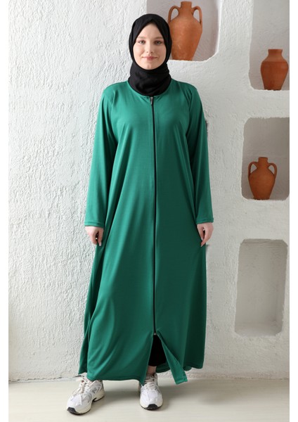 Fermuralı Likralı Kumaş Düz Renk Namaz Elbisesi Ferace fiyatları