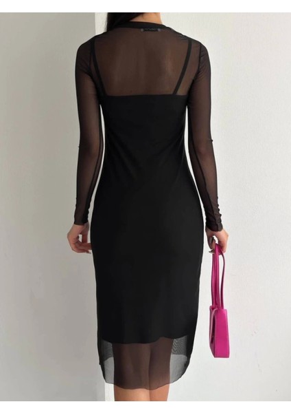 Tül Elbise Atlet Takım -Siyah fiyatları