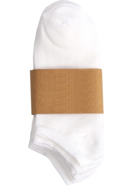 Kadın Beyaz Bambu 5 Li Spor Patik Çorap