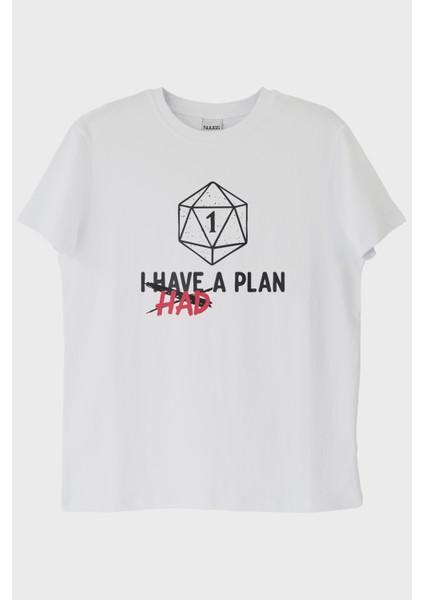 Komik Zar Temalı I Had A Plan Mizahi Beyaz Tişört