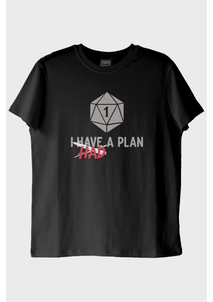 Komik Zar Temalı I Had A Plan Mizahi Siyah Tişört
