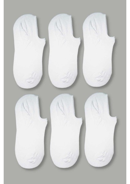 Kadın Beyaz Çift Umberto Görünmez Bambu Sneakers Çorap 6 Lı