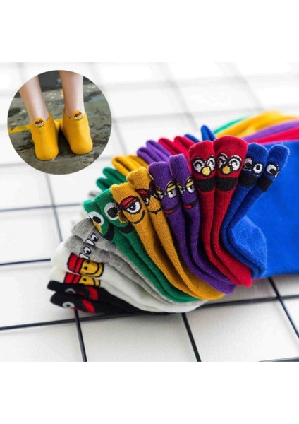 Emoji Çoraplar 8'lı Gökkuşağı Paketi modelleri