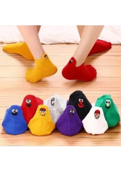 Emoji Çoraplar 8'lı Gökkuşağı Paketi