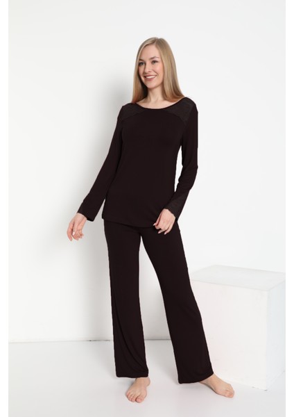 Kadın Bisiklet Yak Dantelli Pijama Takım C840-538