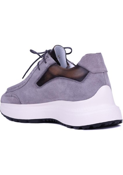 - Gri Hakiki Süet Deri Bağcıklı Erkek Günlük Ayakkabı 115-K525 fırsatları