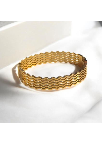 Gold Beşli Burgulu Şık Kadın Çelik Kelepçe