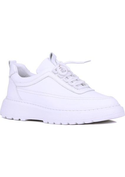 - Beyaz Hakiki Deri Bağcıklı Erkek Sneaker 115-K588 fiyatları