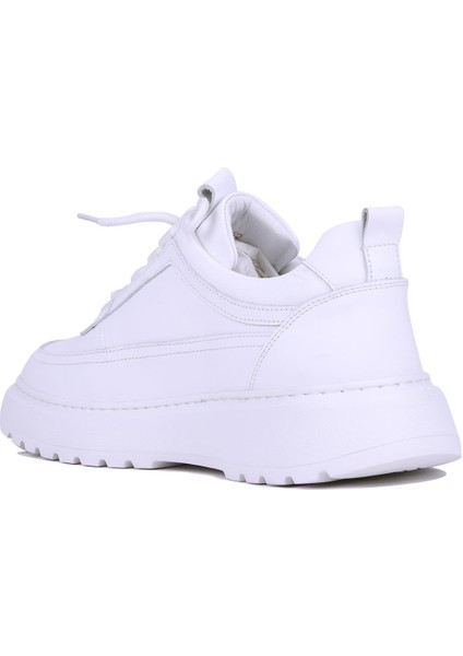 - Beyaz Hakiki Deri Bağcıklı Erkek Sneaker 115-K588 fırsatları