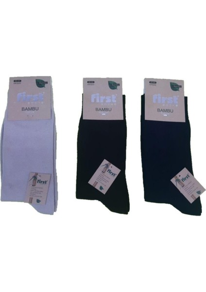 12 Çift Karışık Paket Dikişsiz Bambu Çorap