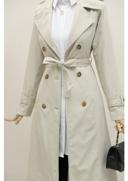 Astarlı Kemerli Trenckot -Taş indirimleri