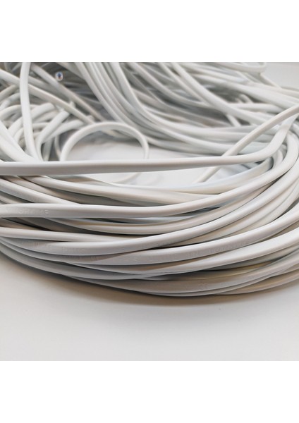 2x0,50 Balık Sırtı (Yassı) Kablo Beyaz Renk 1 Metre