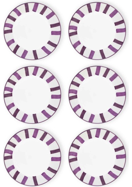 Joy Yemek Tabağı 6lı Set Mor 20 cm