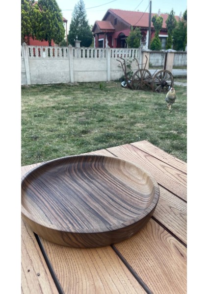 %100 Doğal Ceviz Ahşap Sunum Tabağı 26 cm – El Yapımı Özel Tasarım fiyatları