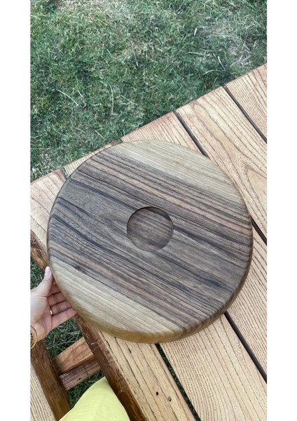 %100 Doğal Ceviz Ahşap Sunum Tabağı 26 cm – El Yapımı Özel Tasarım fırsatları