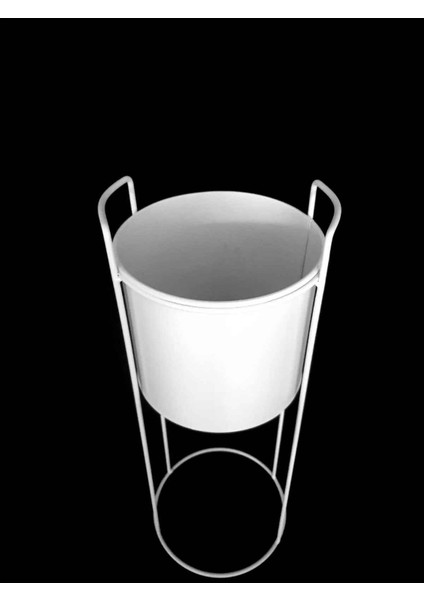 Ayaklı Metal Çiçek Saksı Beyaz modelleri