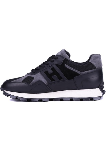- Siyah Hakiki Deri Bağcıklı Erkek Sneaker 115-K586 modelleri
