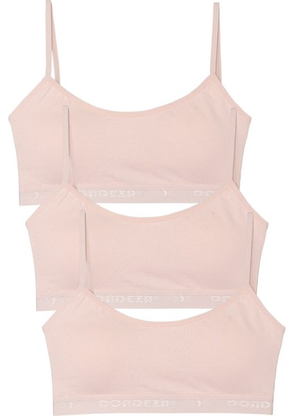 3'lü Genç Kız Pedli Ip Askı Yarım Atlet Büstiyer