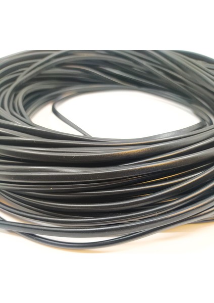 2x0,50 Balık Sırtı (Yassı) Kablo Siyah Renk 1 Metre