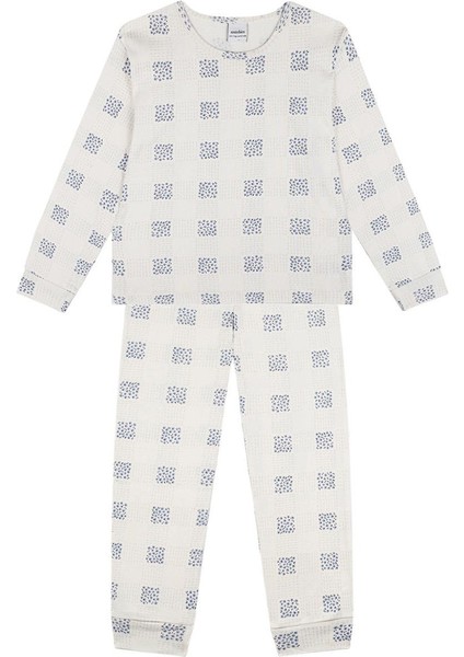 Ekose Çiçek Uzun Kollu Pijama Takımı