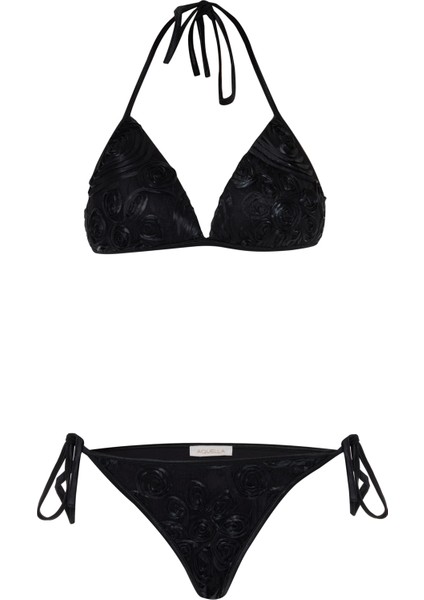 Kaplı Siyah Üçgen Bikini