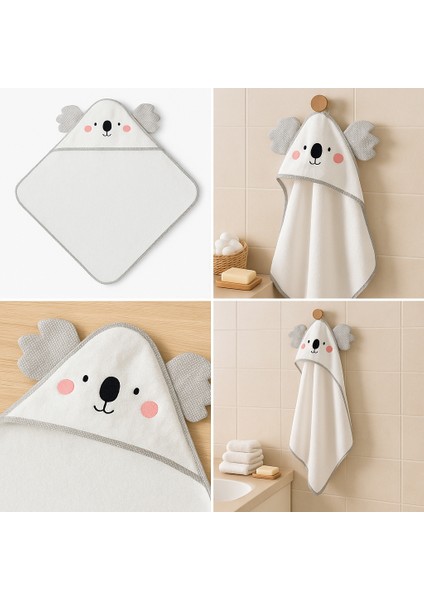 Cute Rabbit Şapkalı Bebek Havlusu 75×80 cm %100 Pamuk -Koala fiyatları