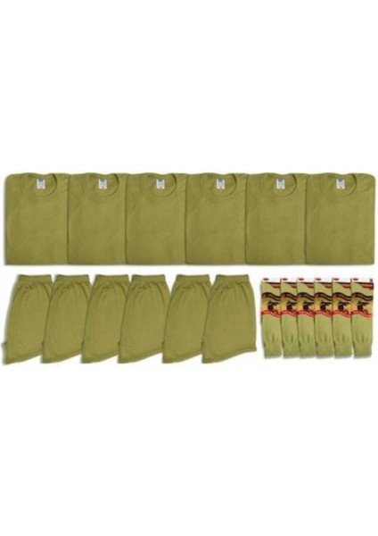 6'lı Yüksek Kalite Terletmeyen Fanilya Iç Çamaşır ve Çorap Seti