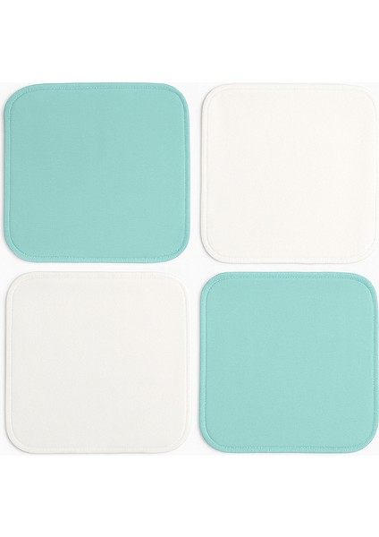 4’lü Bebek Ağız Mendili Seti – %100 Pamuk -Turkuaz