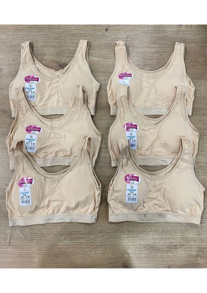 Kız Kalın Askılı Pedli Büstiyer - Yarım Atlet / 3 Adet