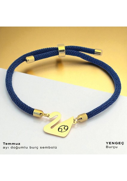 14 Ayar Altın Plakalı Temmuz Ayı Doğumları Için Kuğu Kuşu Motifli Mavi Örgülü Hediye BILEKLIK-604AY fiyatları