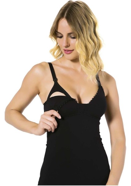 Kadın Siyah Lohusa Emzirme Atleti