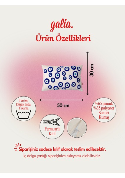 EVIL EYE - Nazar Boncukları Dikdörtgen Punch Kırlent Kılıfı indirimleri