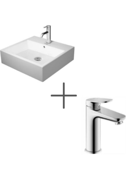 Vero Air 50 cm Lavabo ve Wave Lavabo Bataryası, Medium