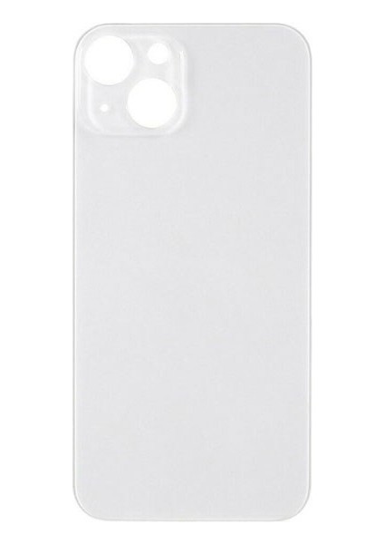 Uyumlu Iphone 13 Mini Arka Kapak Lazer Kesim Süper Kalite Cam -Beyaz