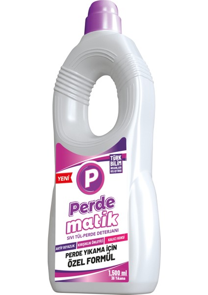 Perdematik Tül, Dantel ve Hassas Kumaşlar Için Sıvı Perde Vegan Çamaşır Deterjanı 1500 ml
