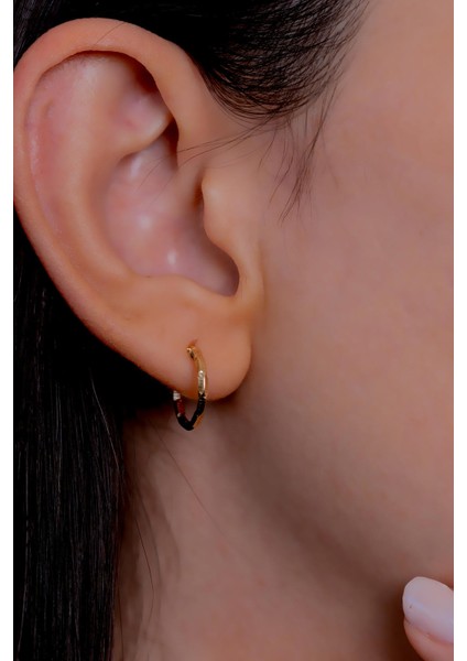 14 Ayar Altın Italyan Çizgili Burgu Halka Küpe 1,4 cm fiyatları