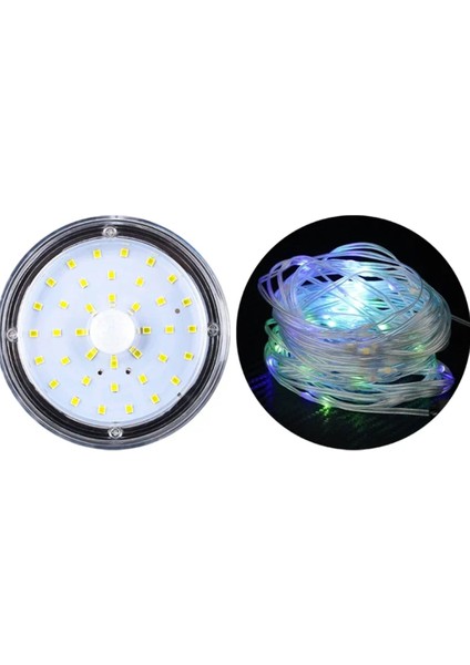 2in1 Güneş Enerjili 38 Ledli Solar Sokak Lambası + Solar 8 Metre Rgb Peri LED Hareket Sensörlü