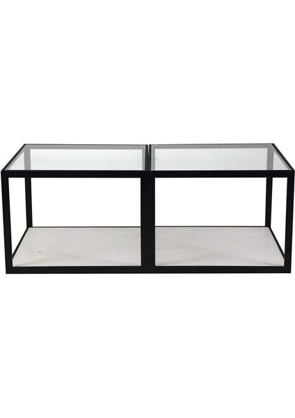 Meteo Siyah Metal Cam Ahşap 4'lü Orta Sehpa modelleri