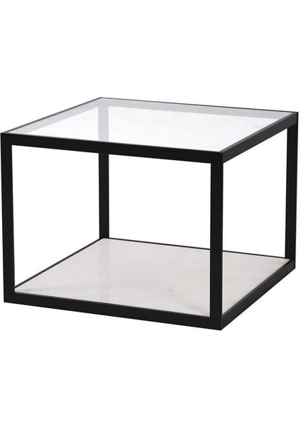 Meteo Siyah Metal Cam Ahşap 4'lü Orta Sehpa fırsatları