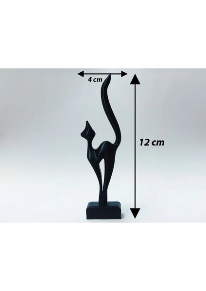 Siyah Beyaz Ikili Minimal Kedi Heykel Seti – Dekoratif Masa ve Raf Süsü