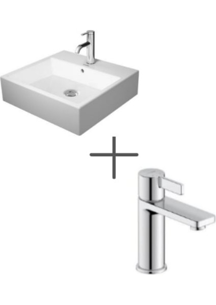 Vero Air 50 cm Lavabo ve D-Neo Lavabo Bataryası, Medium