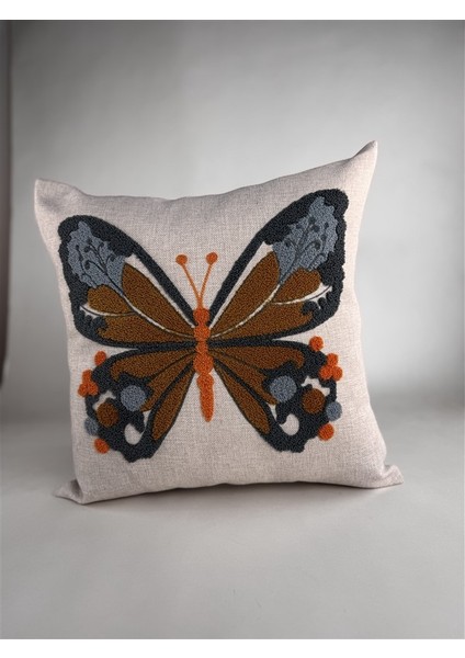 Makine Nakışlı Punch Desenli Kırlent Kılıfı PUN03– 43X43 cm