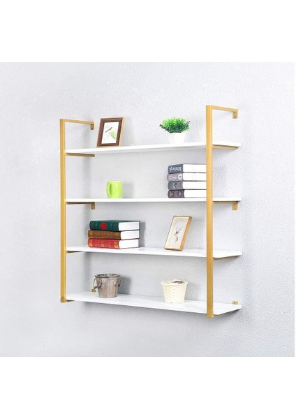 Tasnia Gold Metal Ahşap Duvar Rafı 120CM 4 Katlı fırsatları