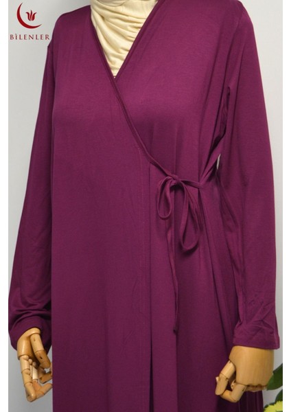 Kadın Yandan Bağlamalı Pamuklu Penye Namaz Elbisesi – 38-48 Beden fırsatları