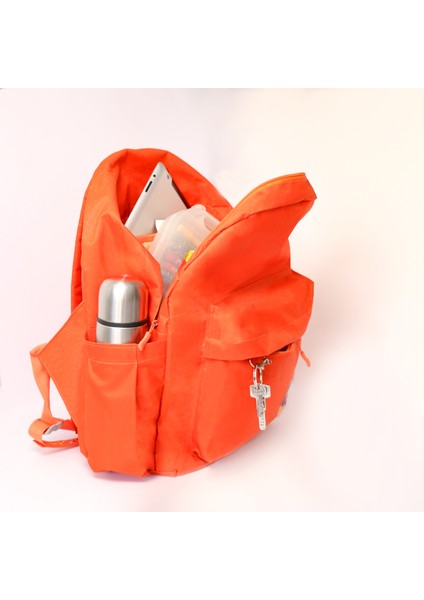 Sırt Çantası-Okul/üniversite Çantası-Çevre Dostu-Suya Dayanıklı-Turuncu Çanta-Wolo Tekstil