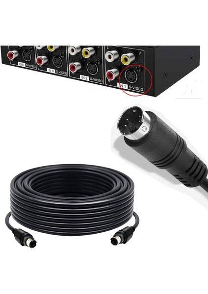 S-Video Kablo 4 Pin Erkek Erkek S Video Kablo 10m fırsatları