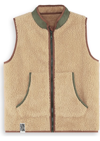 Erkek Çocuk Kahverengi Peluş Yelek modelleri