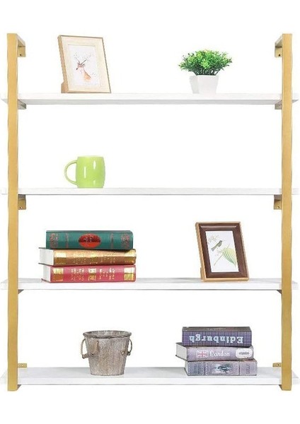 Tasnia Gold Metal Ahşap Duvar Rafı 90CM 4 Katlı modelleri