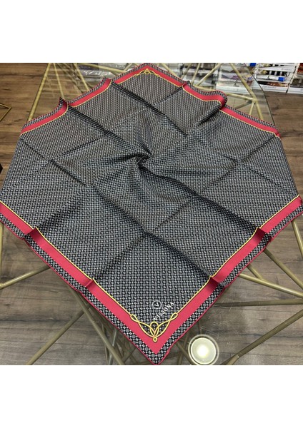 Minik Motif Desenli %100 Twill Ipek Eşarp - 60960 04