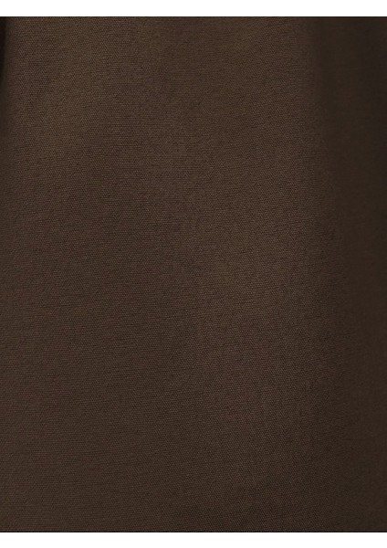 Bağcık Detaylı Bol Paça Beli Lastikli Keten Pantolon -Kahve fiyatları